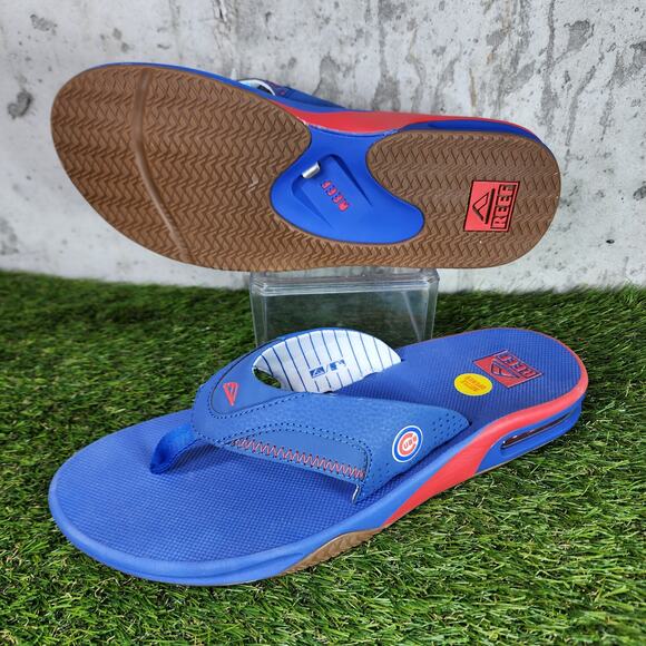 Chicago Cubs REEF Fanning Sandals Men’s Size 13 Red Blue Bottle Opener NEW main image 6